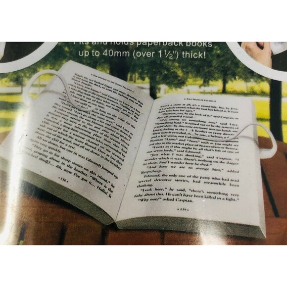 Adjustable Hands-Free Book Holder for Paperback Books Blue Gimble Traveler - Picture 4 of 5